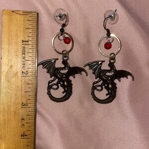 Handmade Mixed Metal Dragon Dangle Earrings